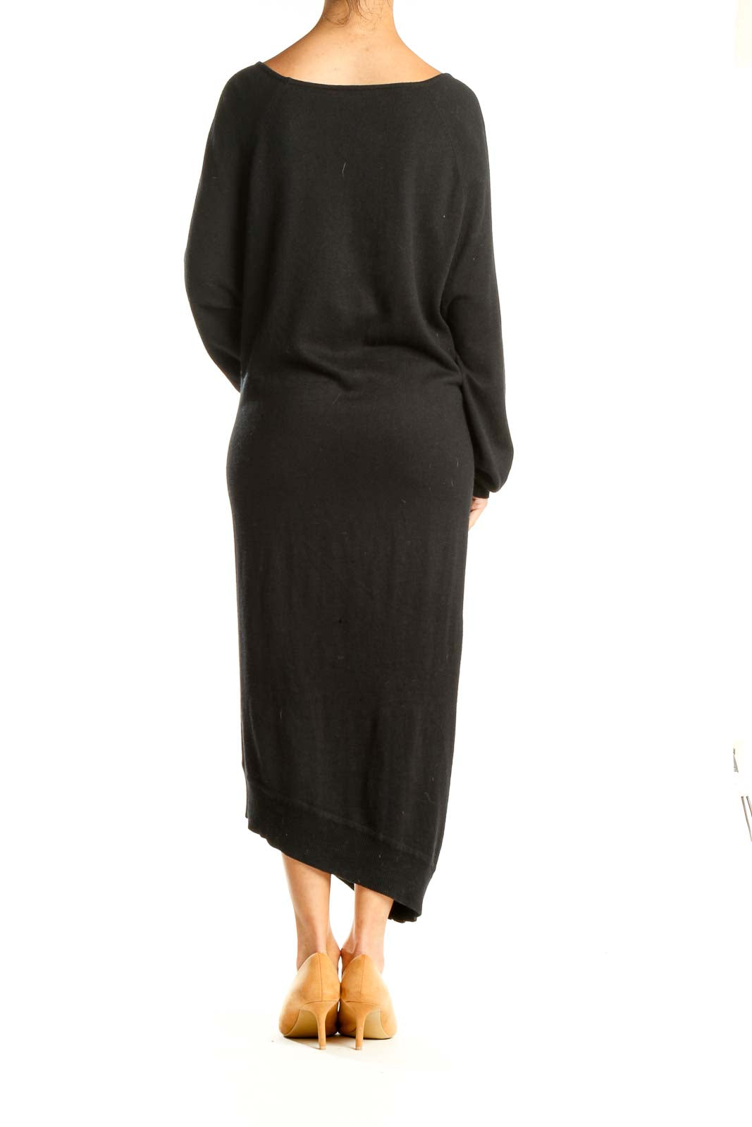 Black Classic Long Sleeve A-Line Dress