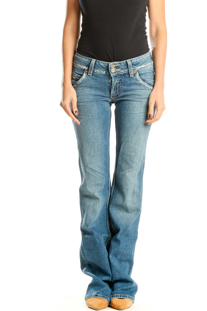 Blue Retro Low Waisted Jeans