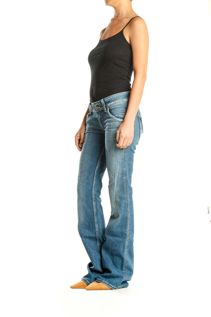 Blue Retro Low Waisted Jeans