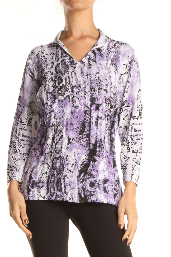 Purple Animal Print Retro Top