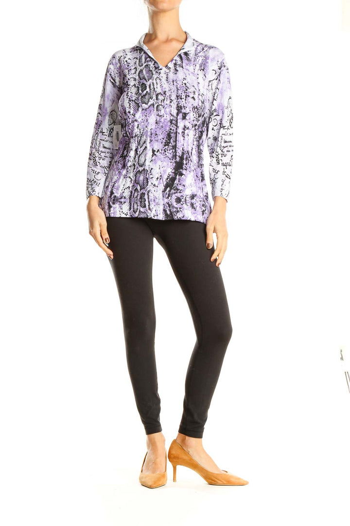 Purple Animal Print Retro Top