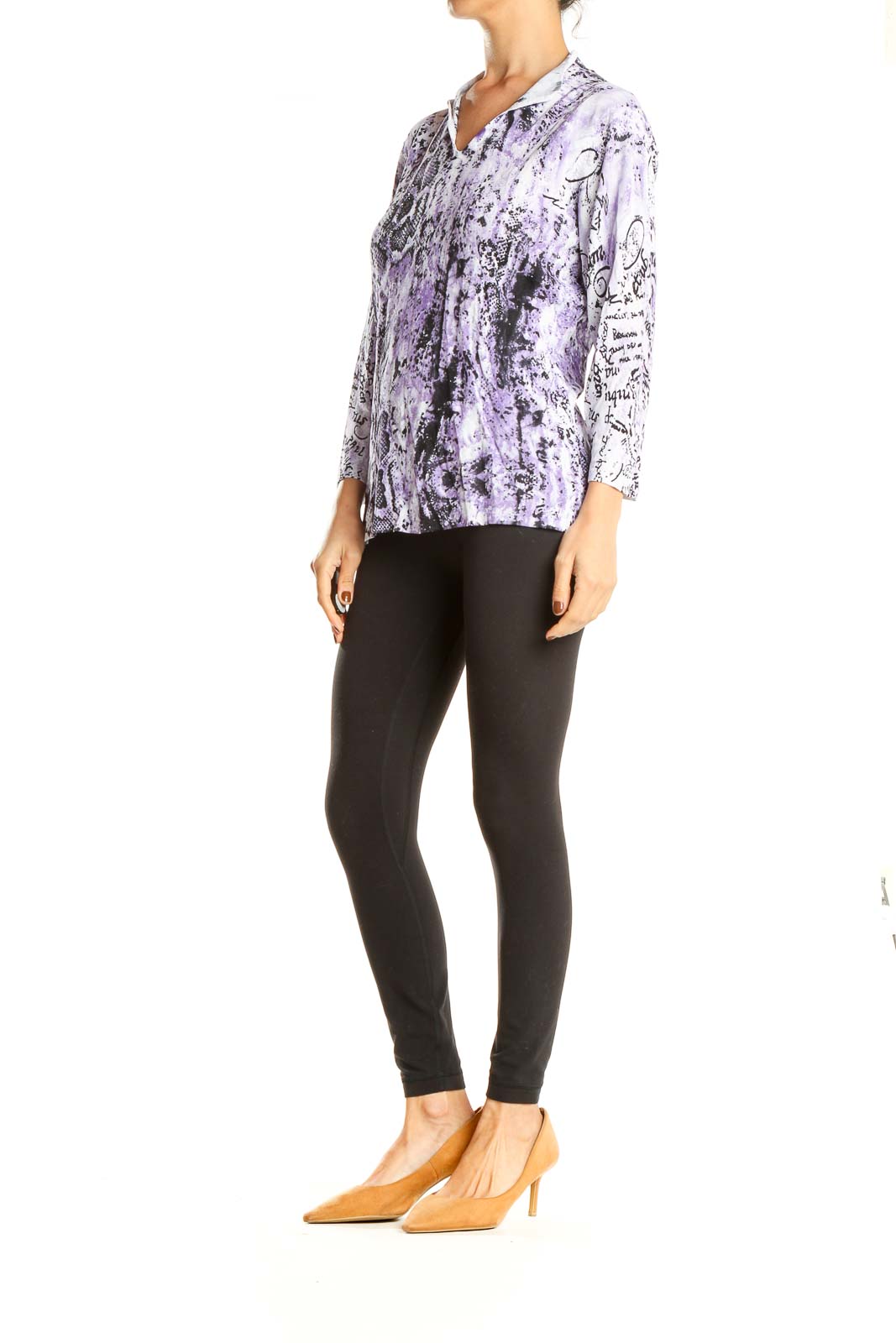 Purple Animal Print Retro Top