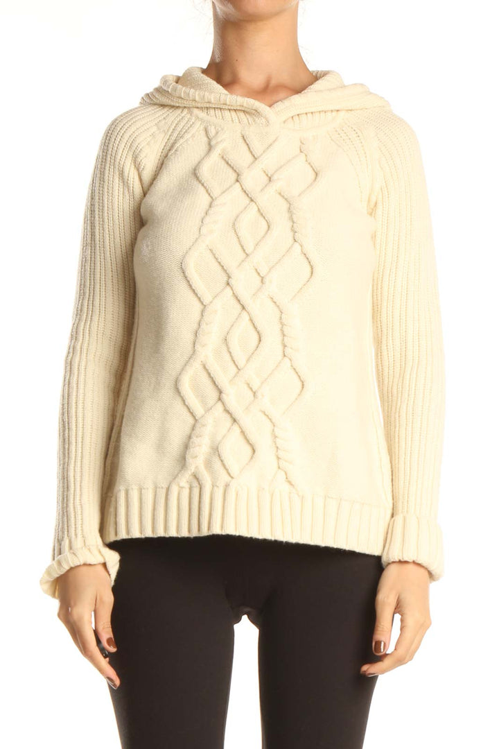 Cream Cable Knit All Day Wear Sweater