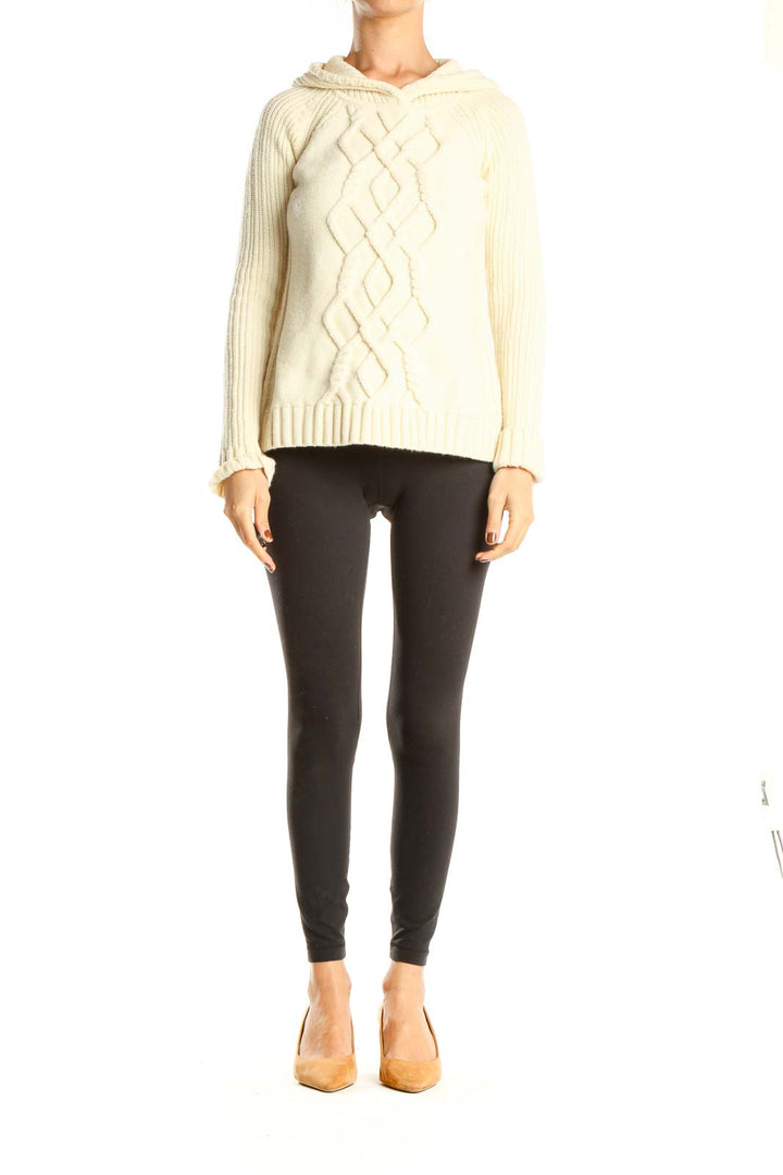 Cream Cable Knit All Day Wear Sweater