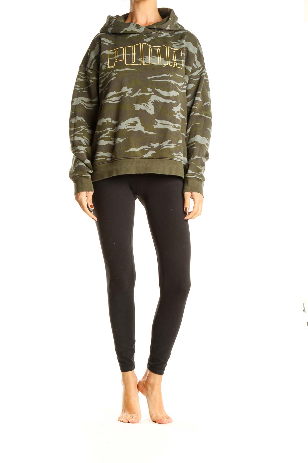 Green Camouflage Print Sweatshirt