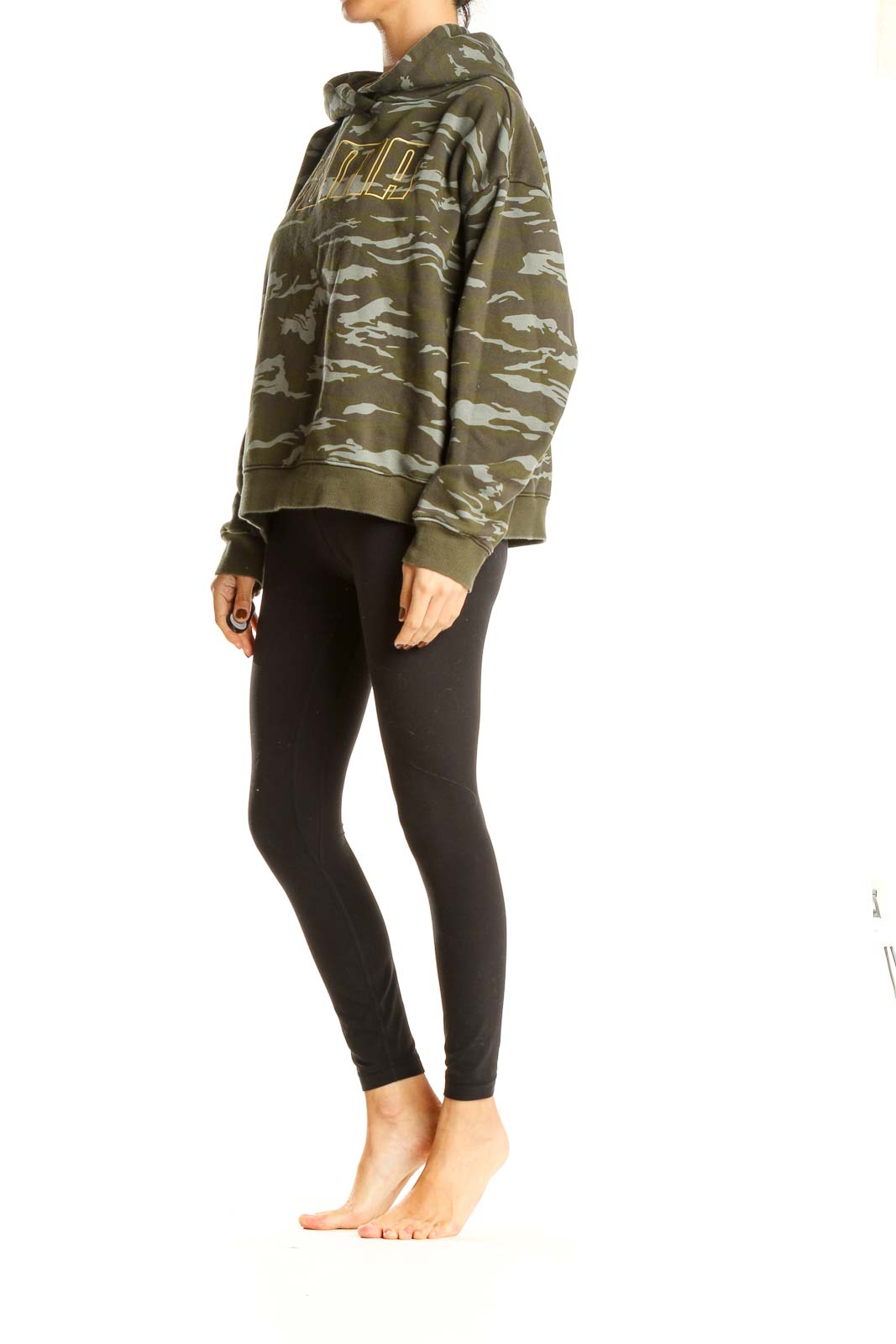 Green Camouflage Print Sweatshirt