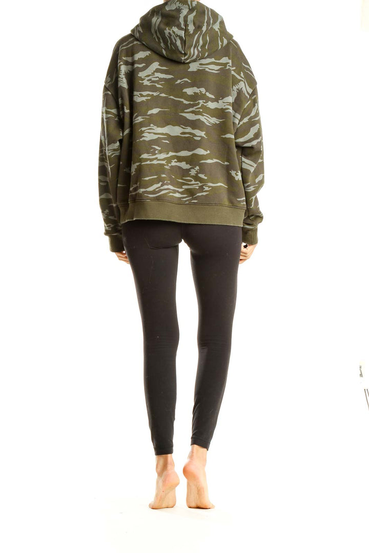 Green Camouflage Print Sweatshirt