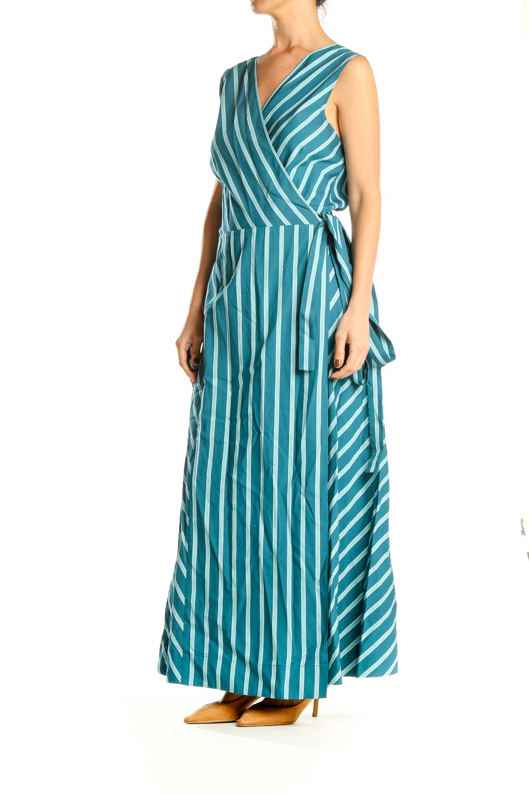 Blue Striped Day Column Dress