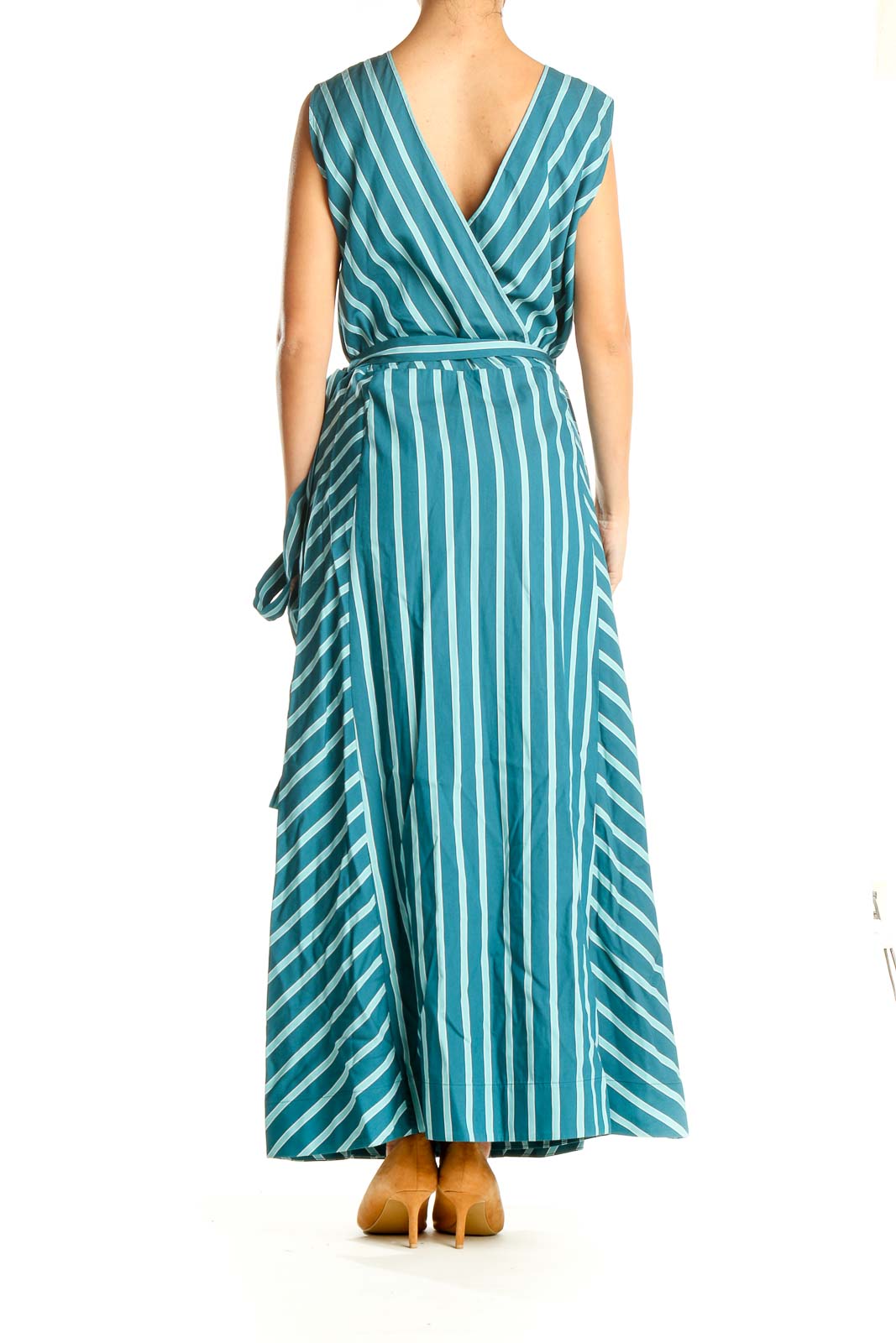 Blue Striped Day Column Dress