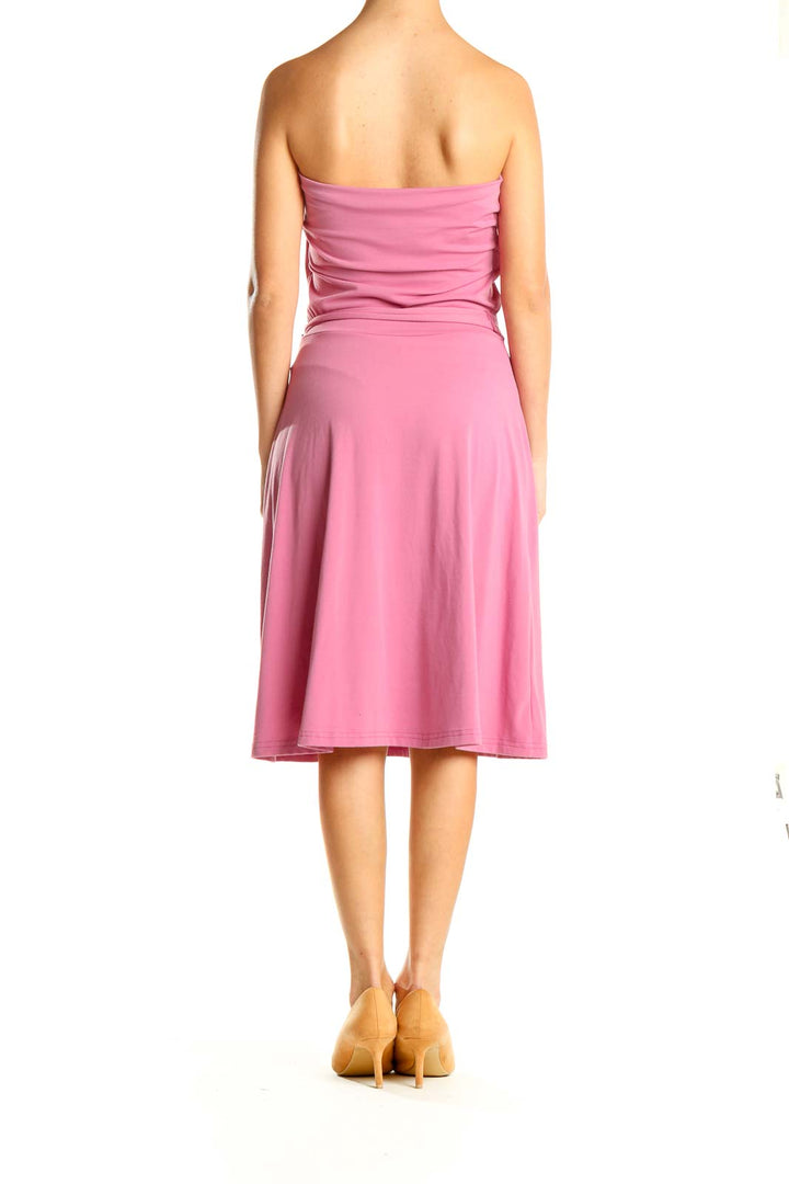 Pink Strapless Fit & Flare Dress