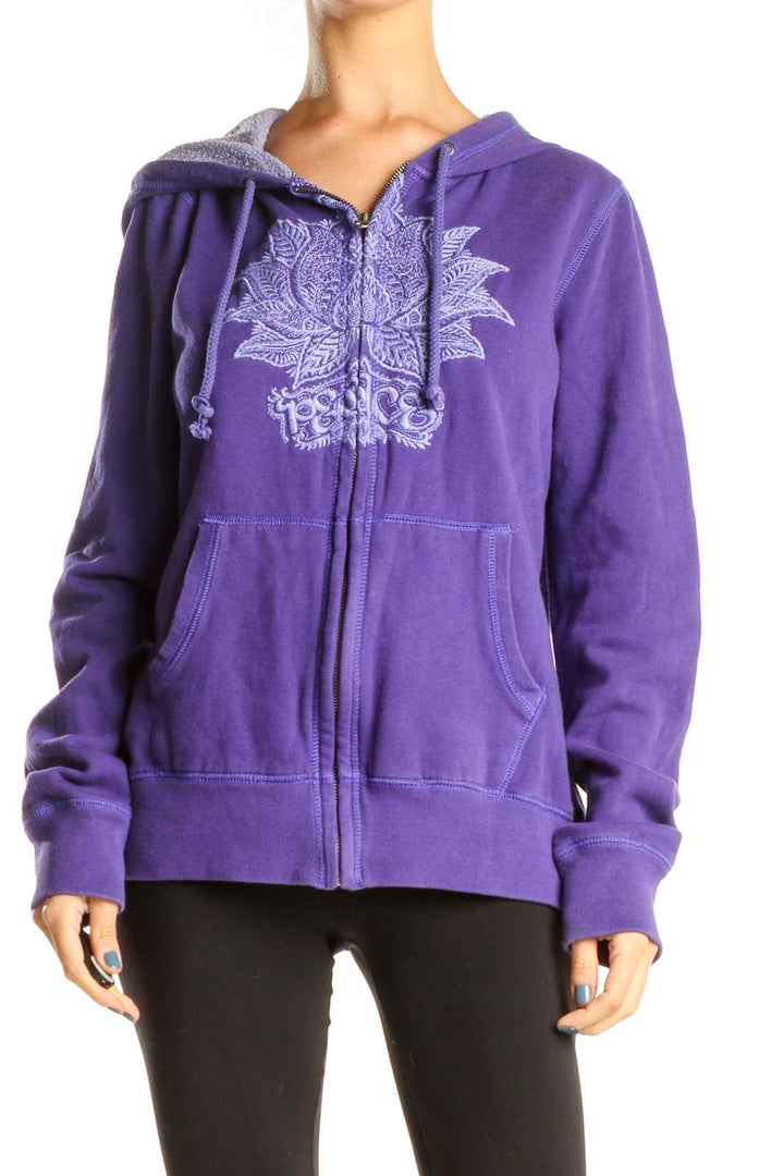 Purple Printed Sweatshirt