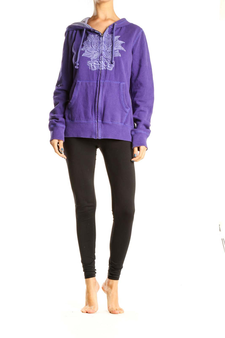 Purple Printed Sweatshirt