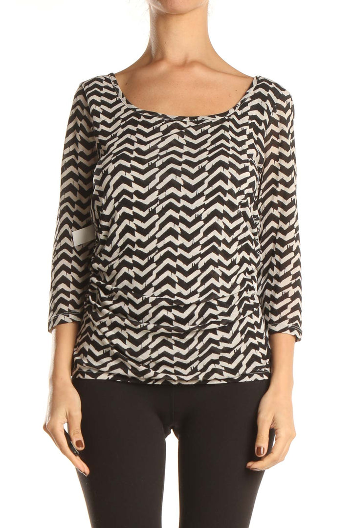 Black Chevron Retro Top