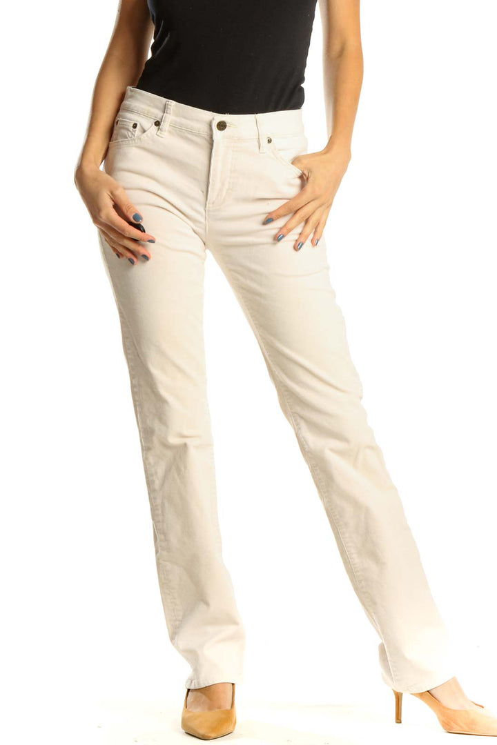 White Straight Leg Jeans