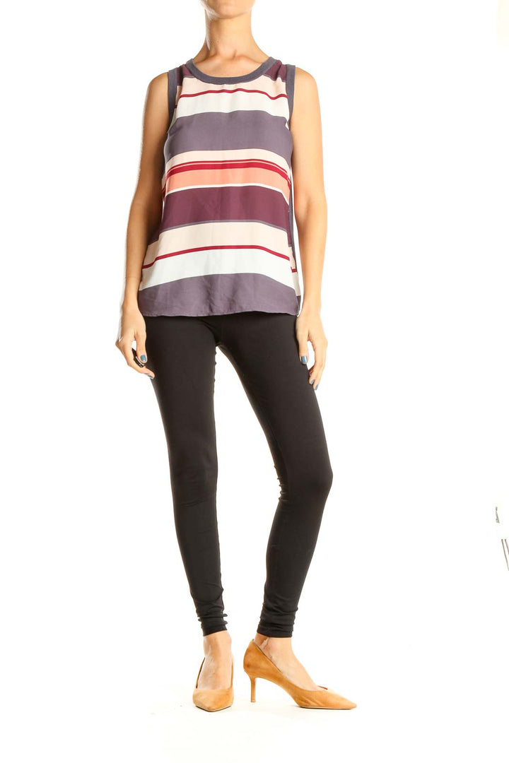 Multicolor Colorblock Casual Top