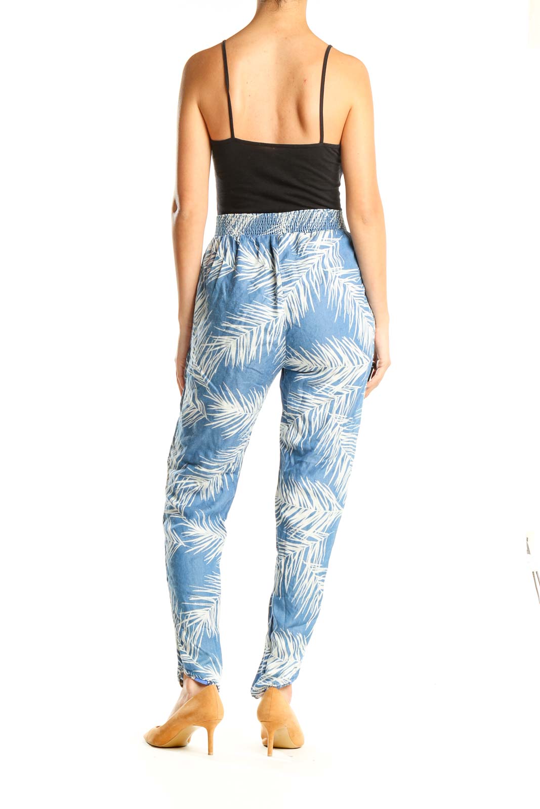 Blue Tropical Print All Day Wear Pants