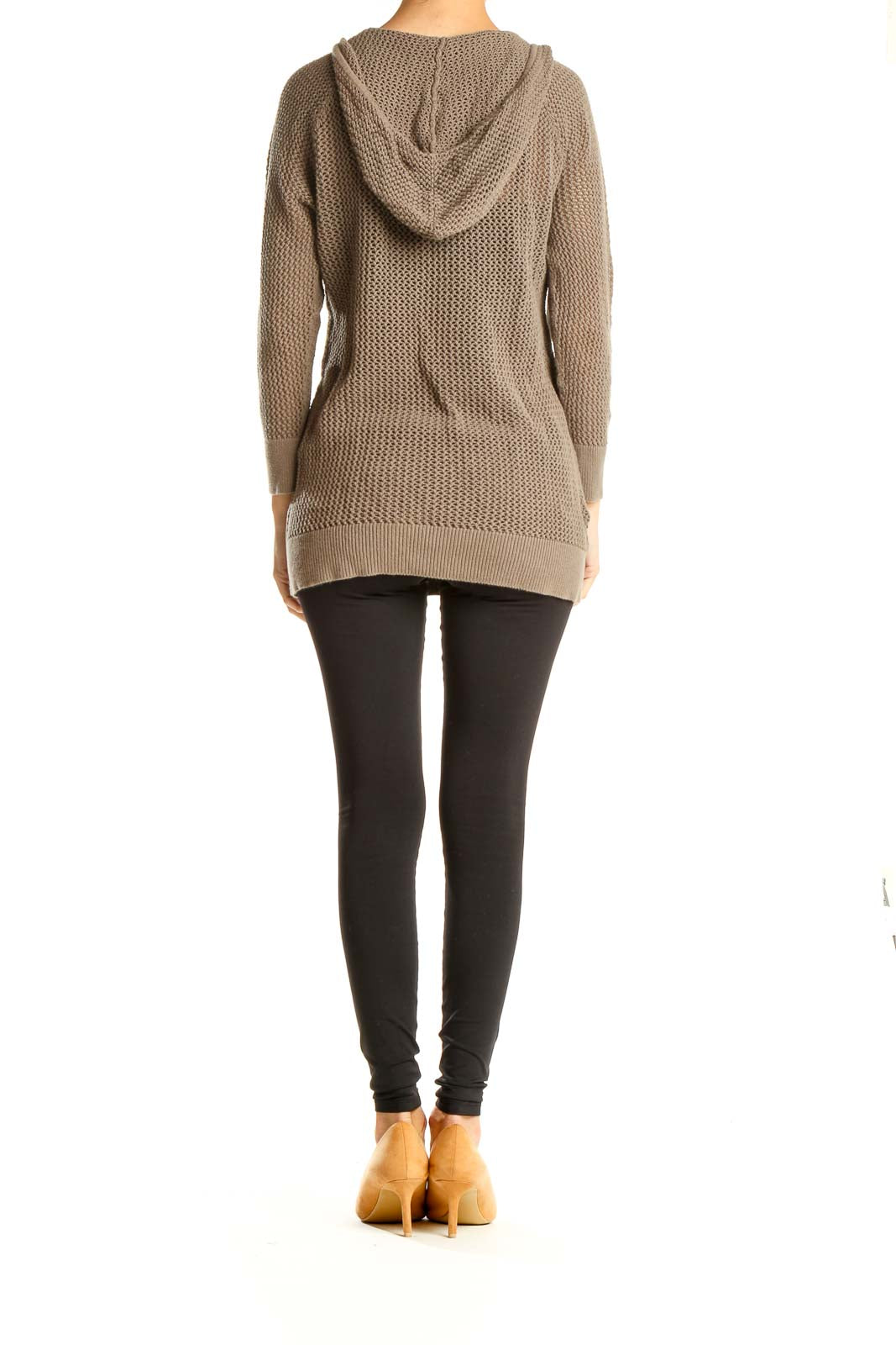 Brown Casual Knitted Sweater