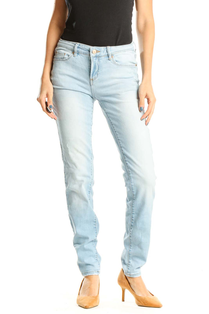 Blue Straight Leg Jeans