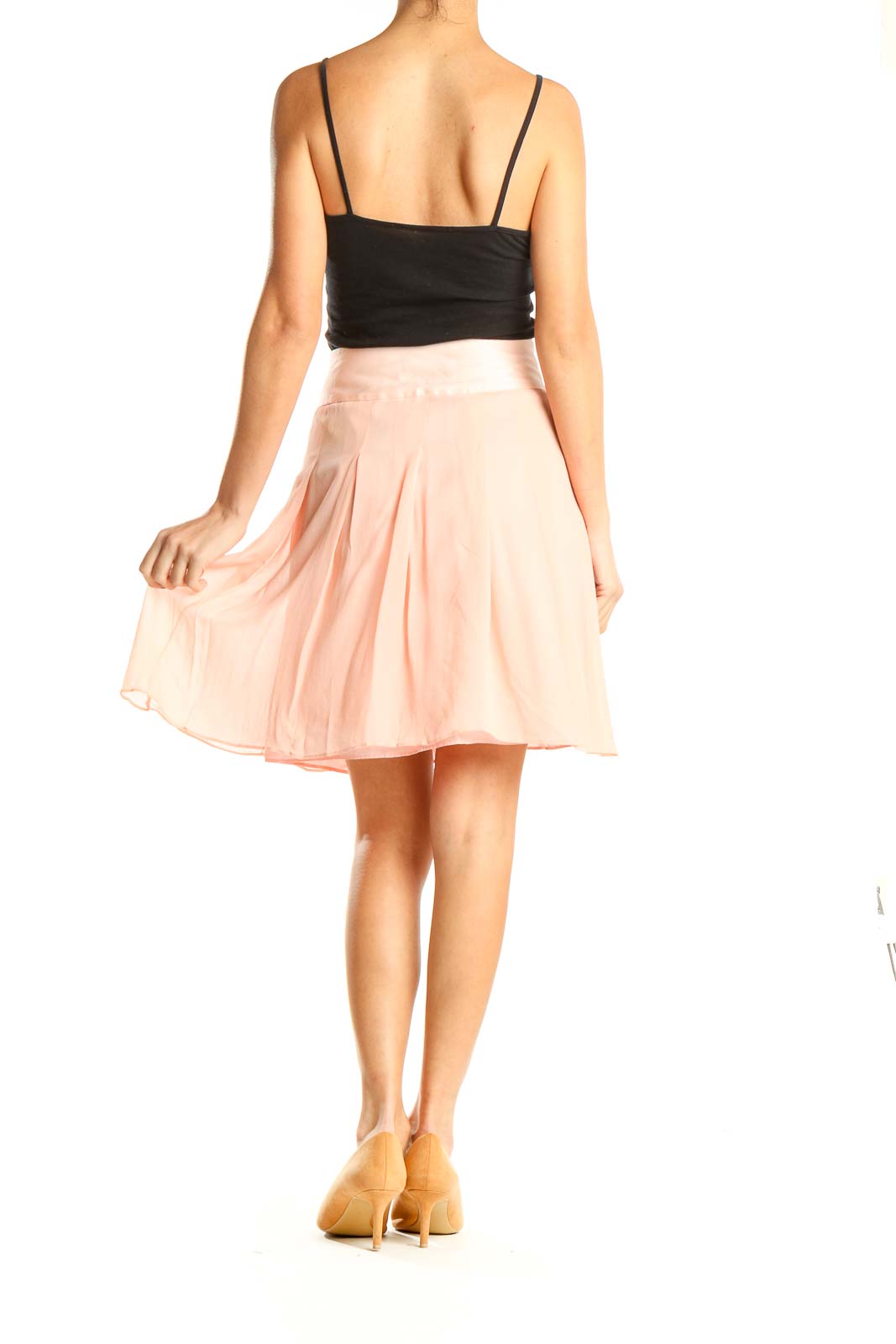 Pink Vintage Chic Flared Skirt