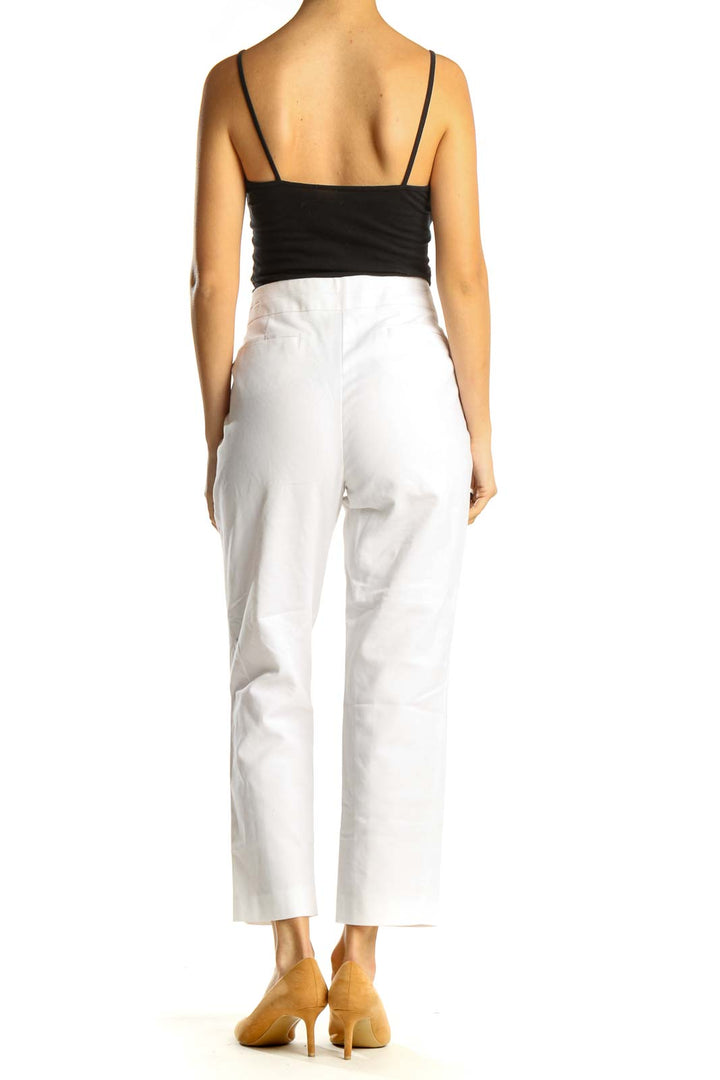 White All Day Wear Cropped Trousers