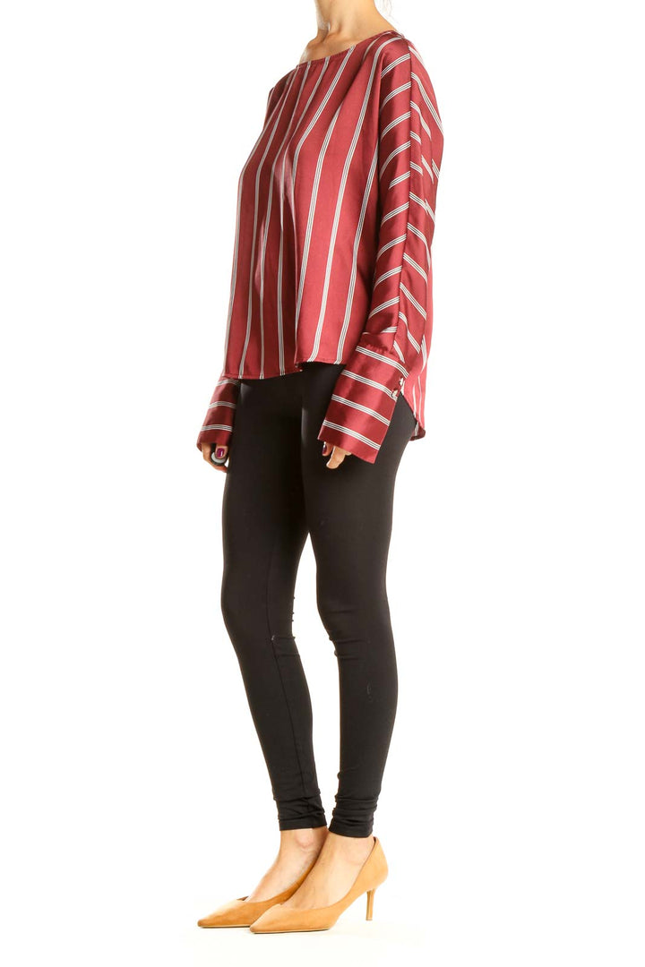 Red Striped Holiday Blouse