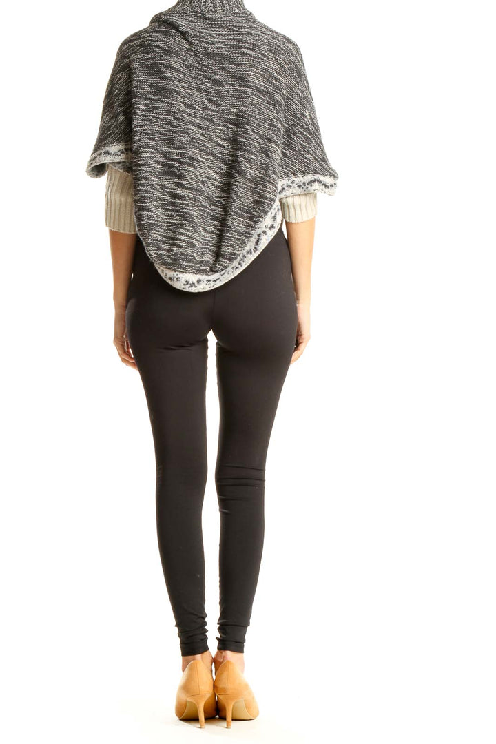 Gray All Day Wear Shawl Sweater