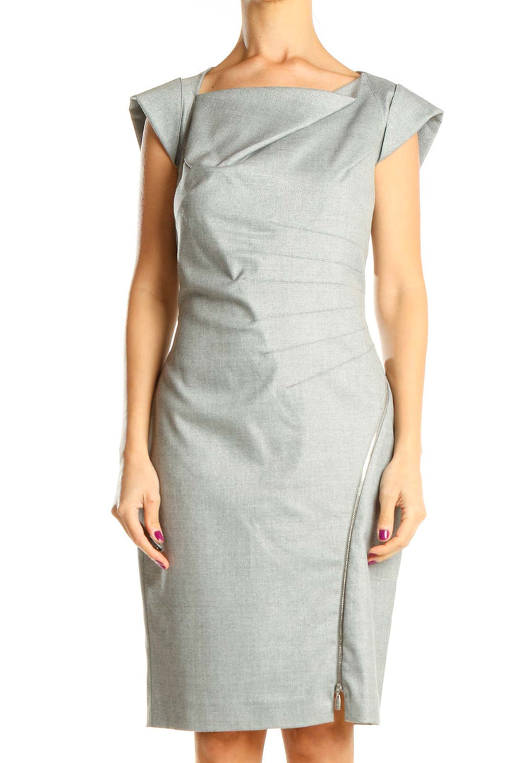 Gray Work Sheath Dress