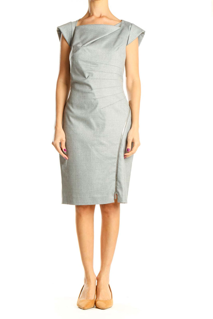 Gray Work Sheath Dress