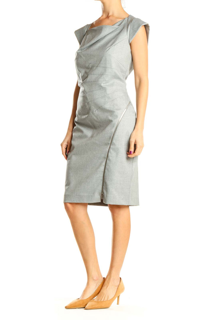 Gray Work Sheath Dress