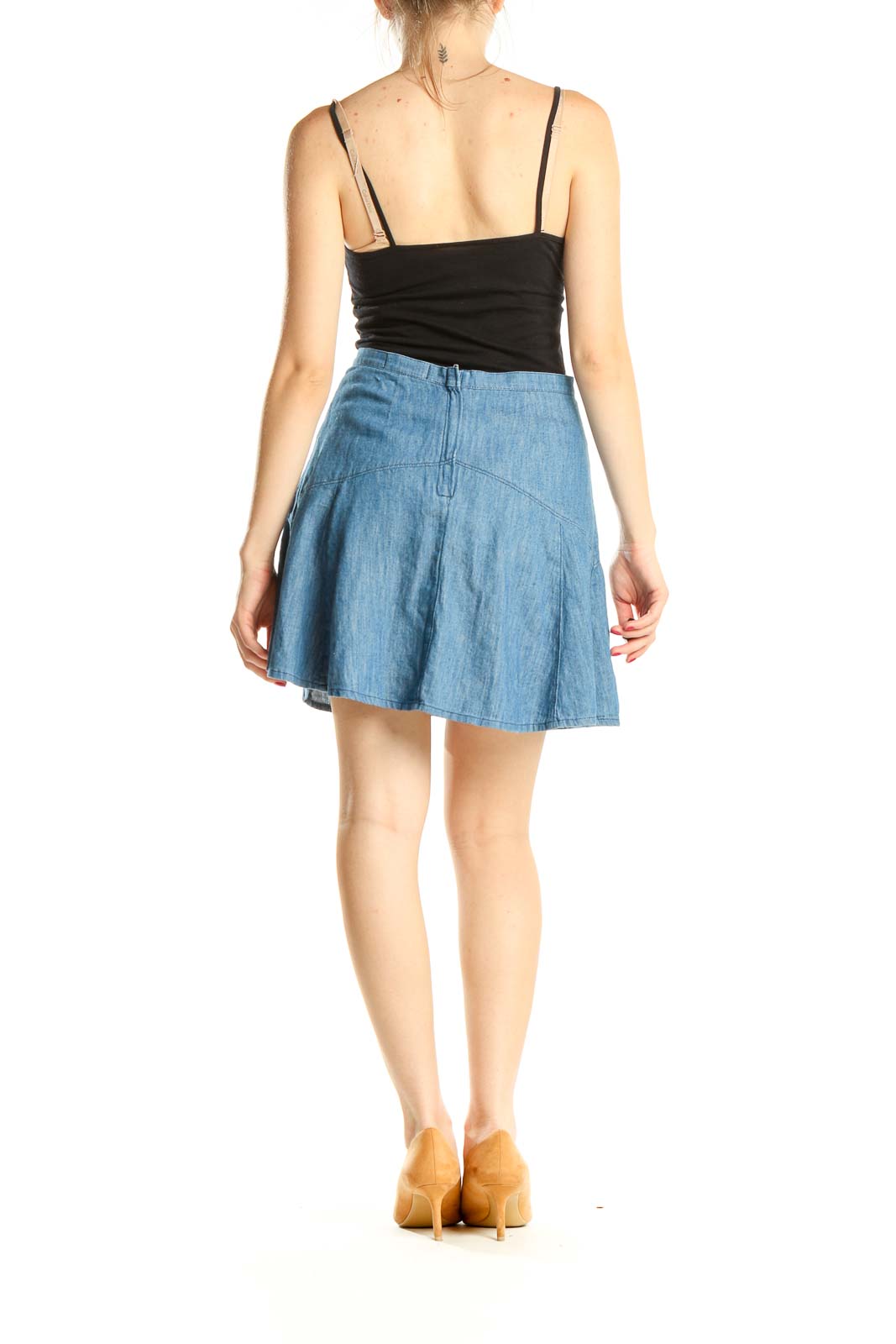 Blue Chic Flared Skater Skirt