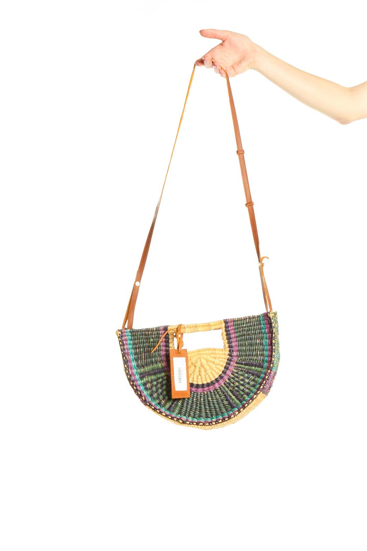 Multicolor Straw Crossbody Bag