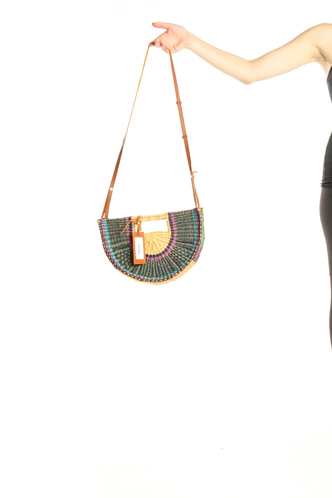 Multicolor Straw Crossbody Bag