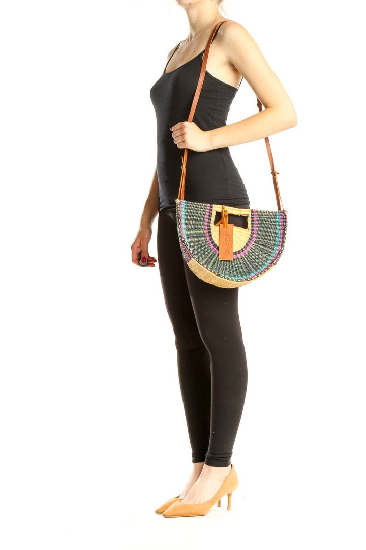 Multicolor Straw Crossbody Bag