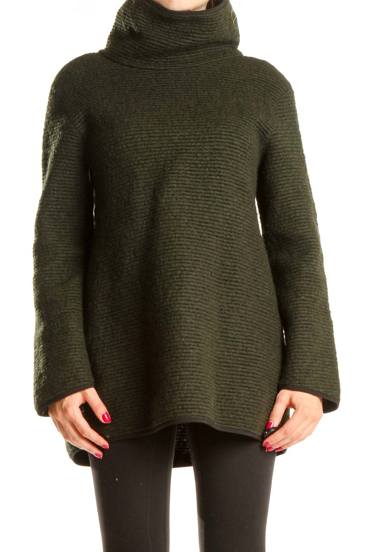 Green Chic High Neck Sweater