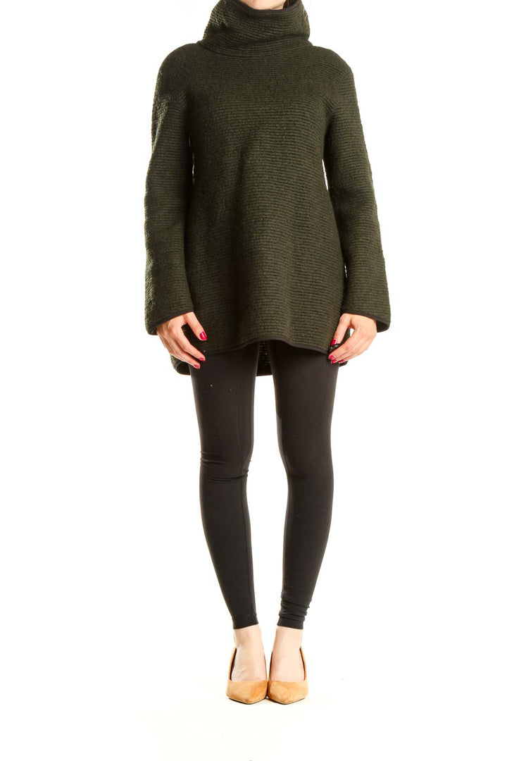 Green Chic High Neck Sweater