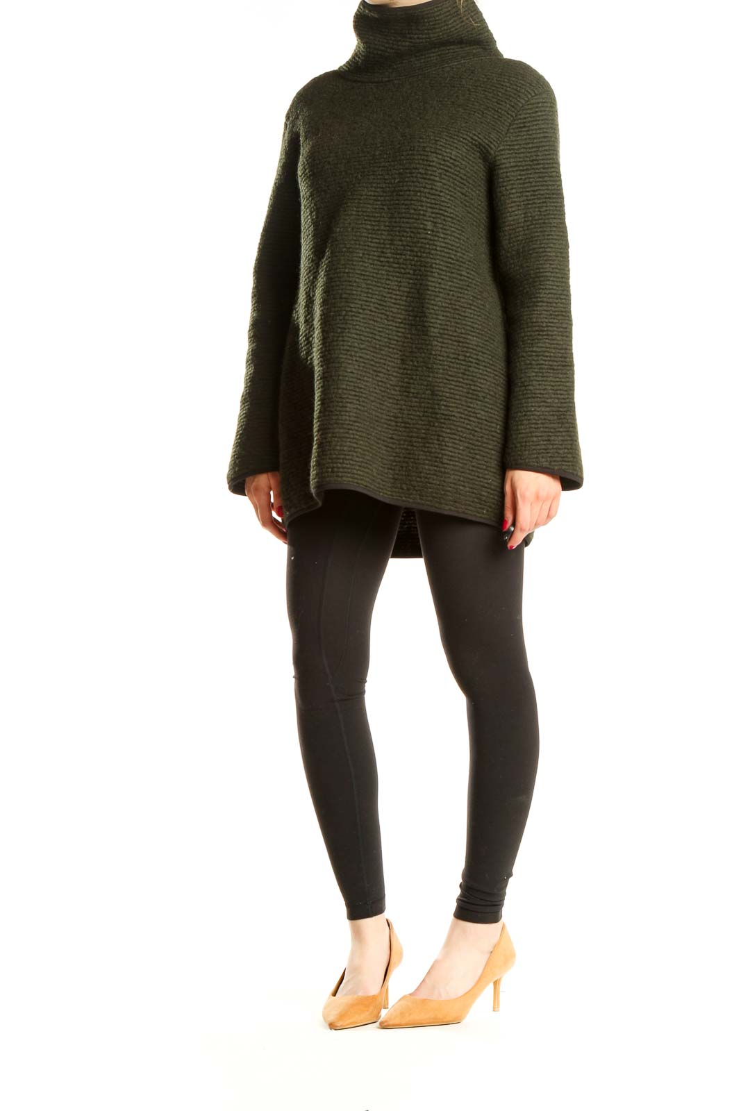 Green Chic High Neck Sweater