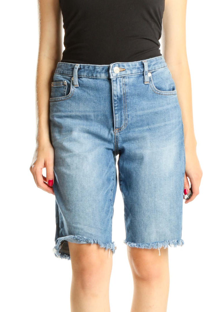 Blue Denim Casual Shorts