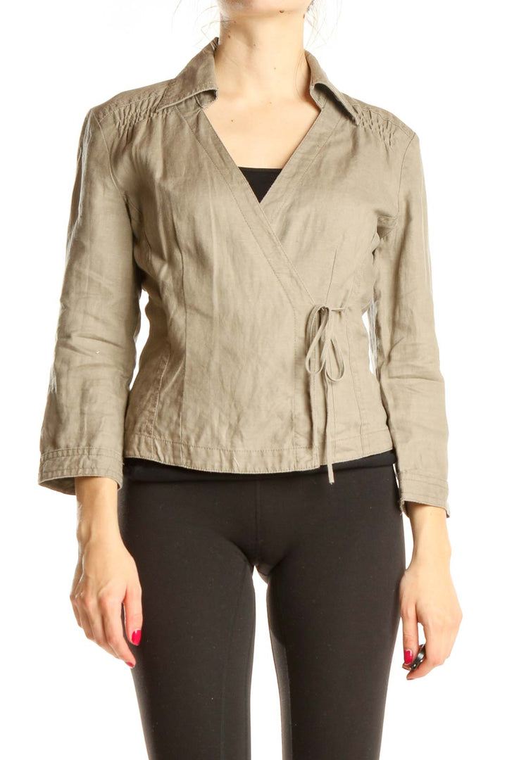 Beige Chic Light Weight Wrap Jacket