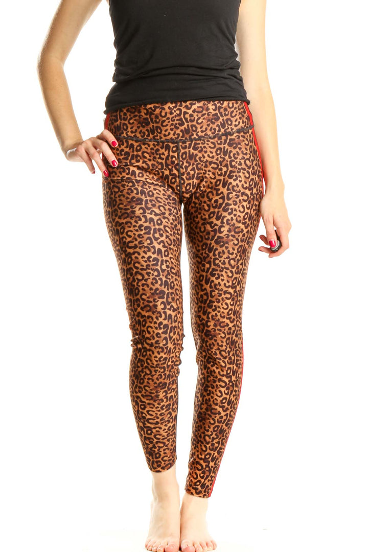 Brown Animal Print Activewear Leggings