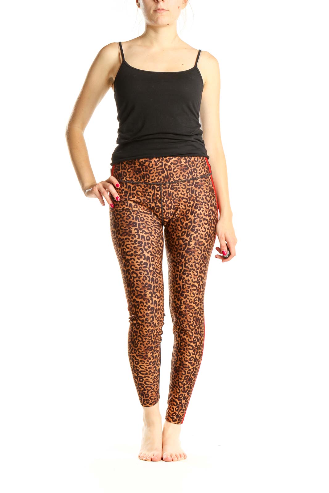 Brown Animal Print Activewear Leggings