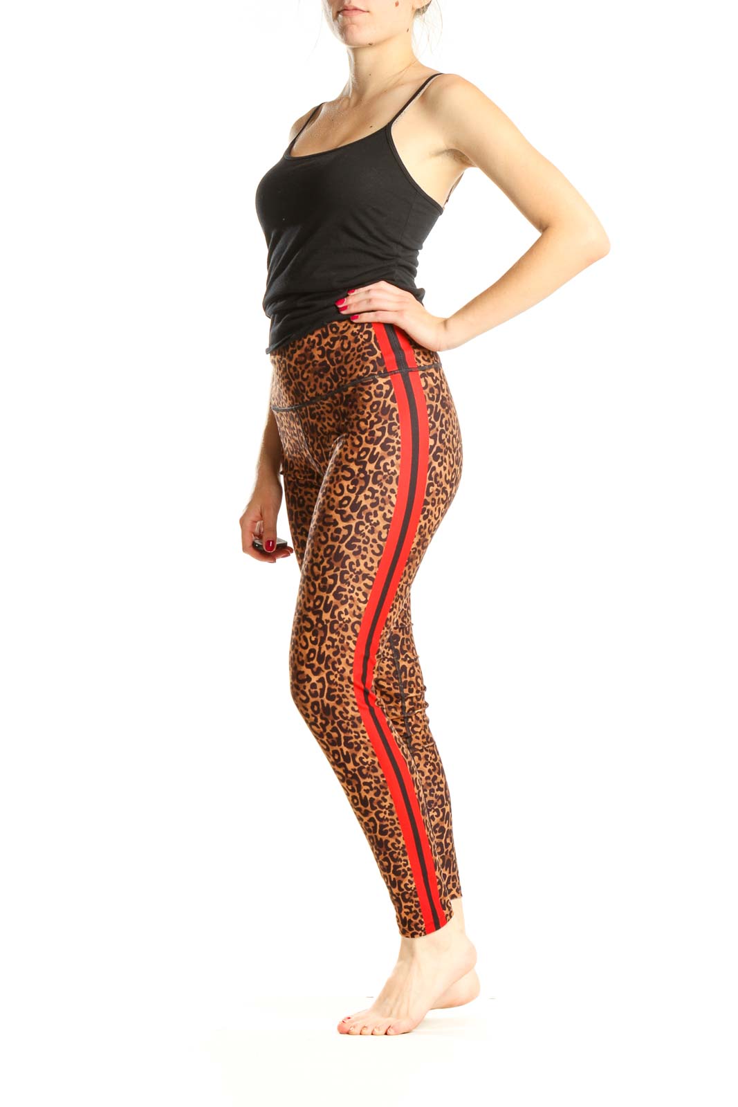 Brown Animal Print Activewear Leggings