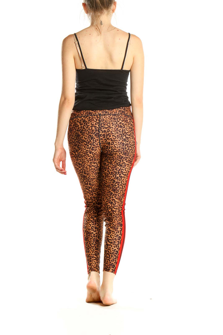 Brown Animal Print Activewear Leggings