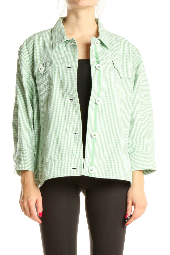 Green Gingham Retro Light Jacket