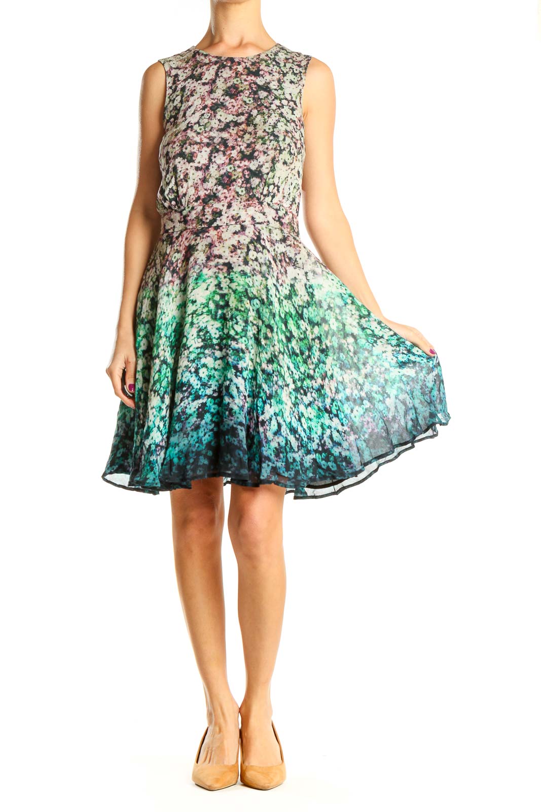 Multicolor Floral Print Day Fit & Flare Dress