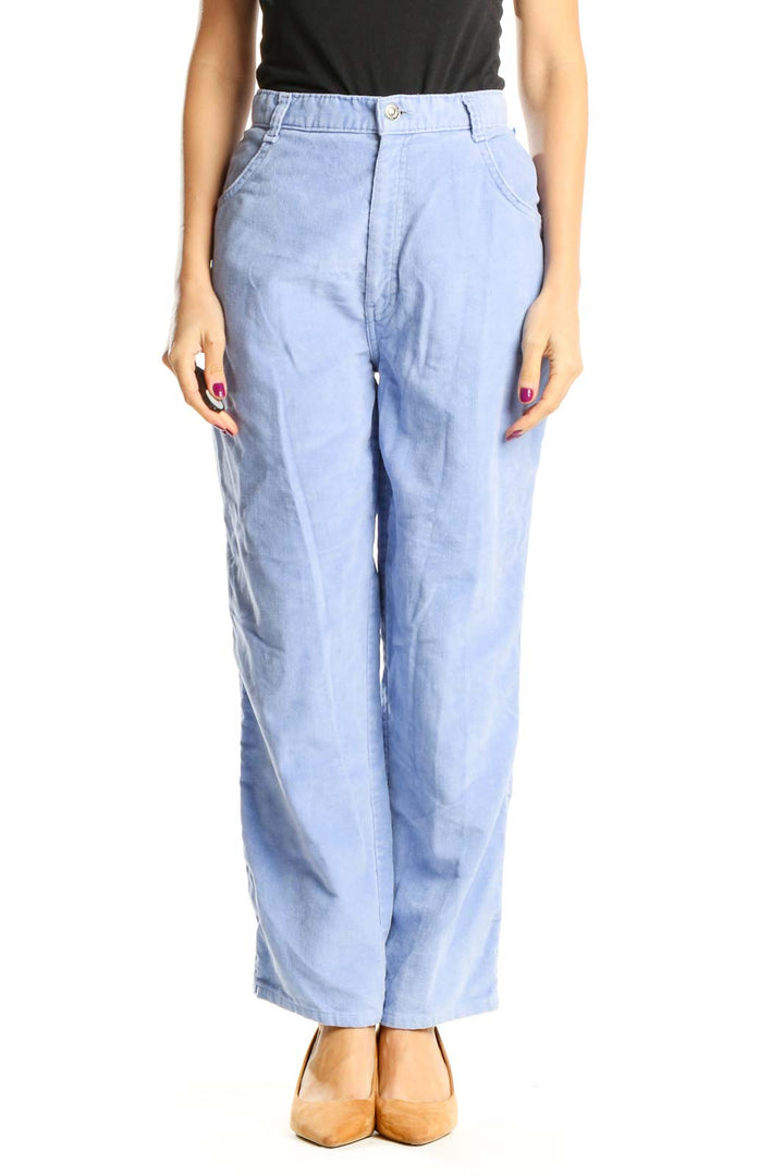 Blue Vintage Textured Jean Pants