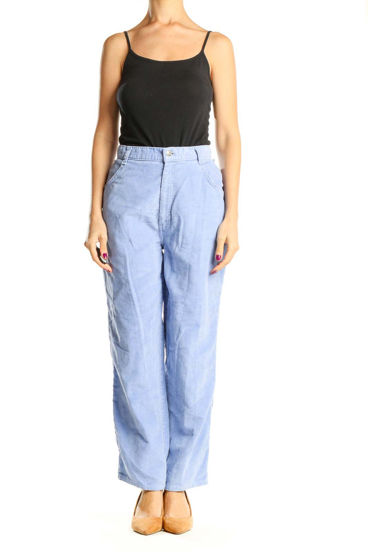 Blue Vintage Textured Jean Pants