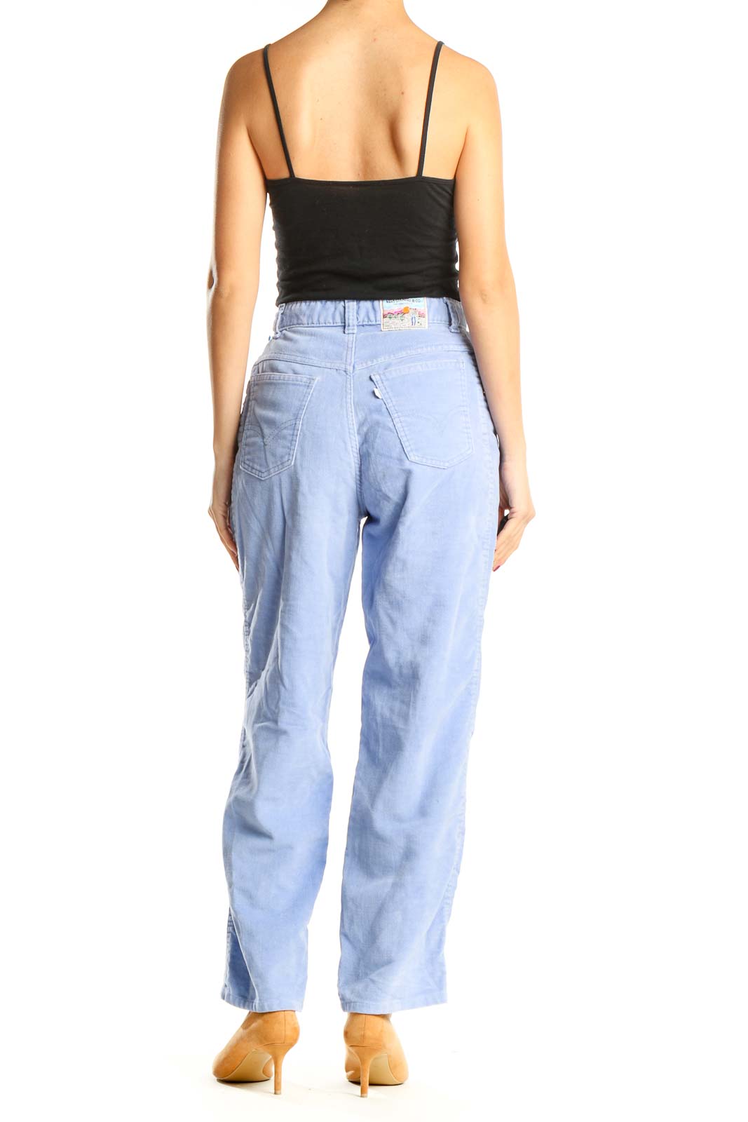 Blue Vintage Textured Jean Pants