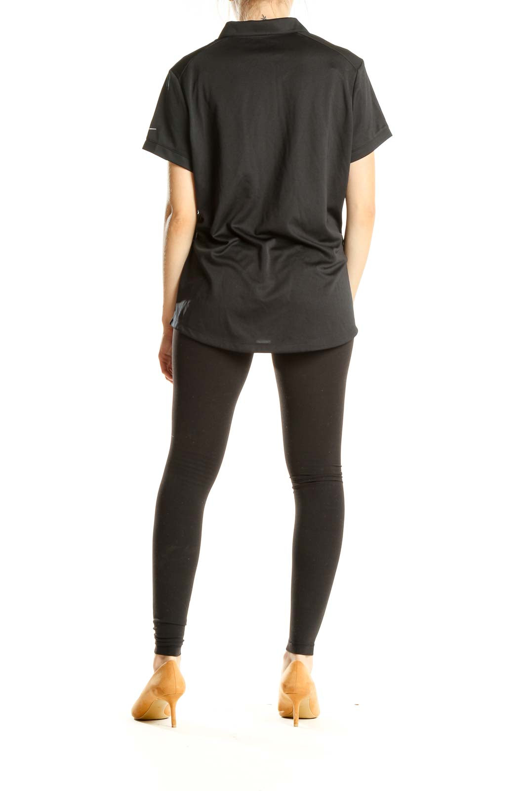 Black Activewear Polo Top