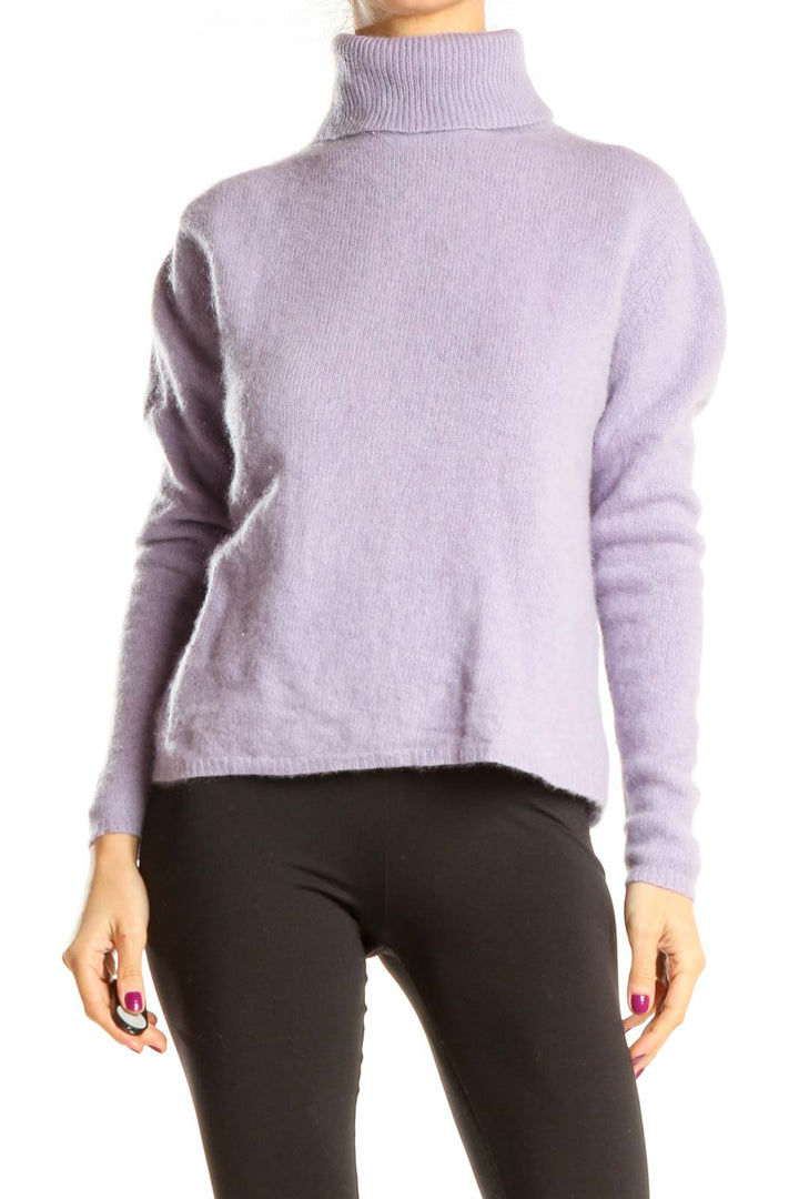 Purple Turtleneck All Day Wear Sweater