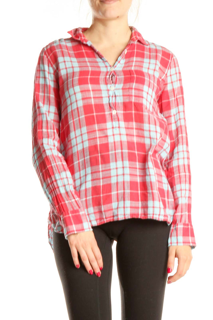 Red Blue Checkered All Day Wear Top